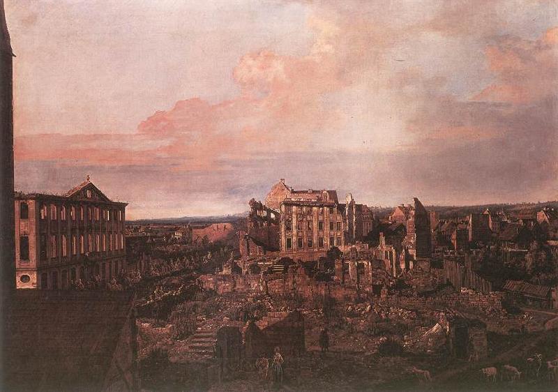BELLOTTO, Bernardo Dresden, the Ruins of the Pirnaische Vorstadt oil painting image